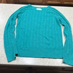 Sonoma size large green cable knit sweater